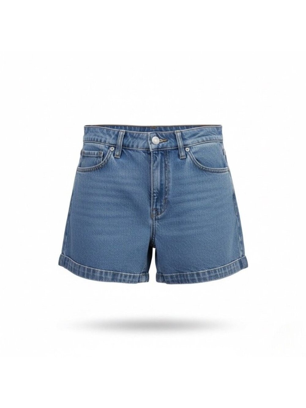 Madewell Womens Blue Denim High-Rise Button-Fly Shorts Size 27